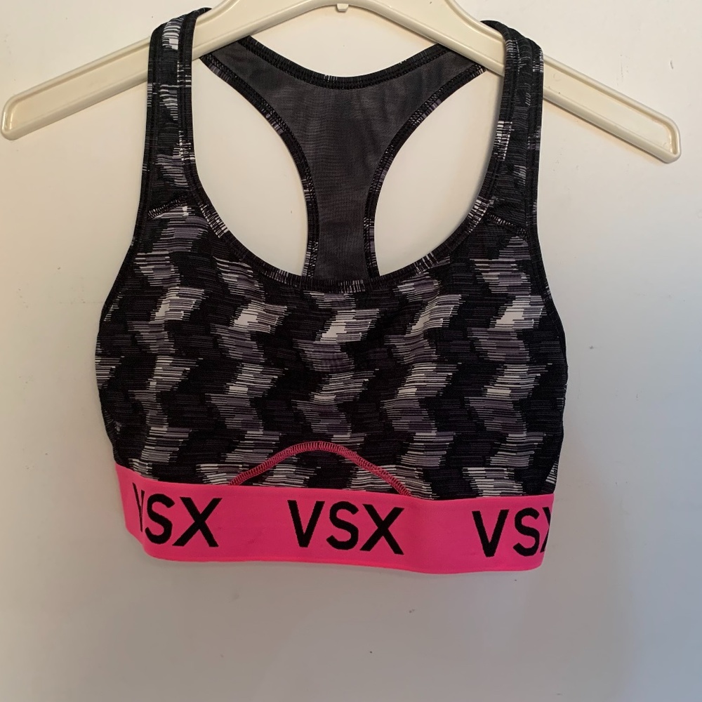 Victoria's Secret Black & Hot Pink Sports Bra